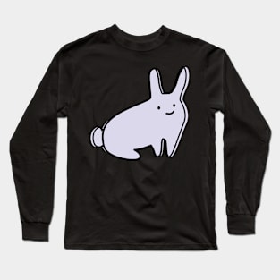 Cute Silly Simple Minimalist Pastel Purple Bunny Rabbit Pattern Long Sleeve T-Shirt